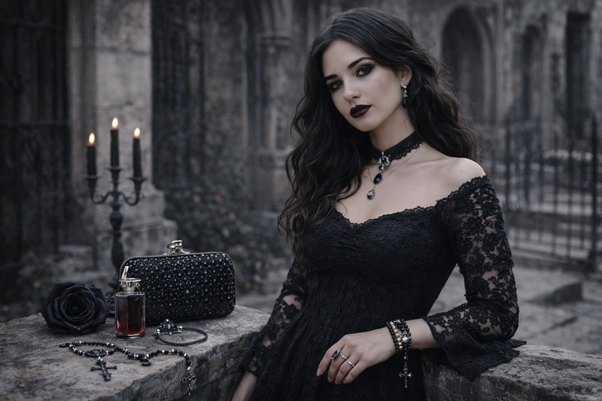 استایل گوتیک زنانه چیست؟ | راز جذابیت تاریک + اکسسوری مناسب