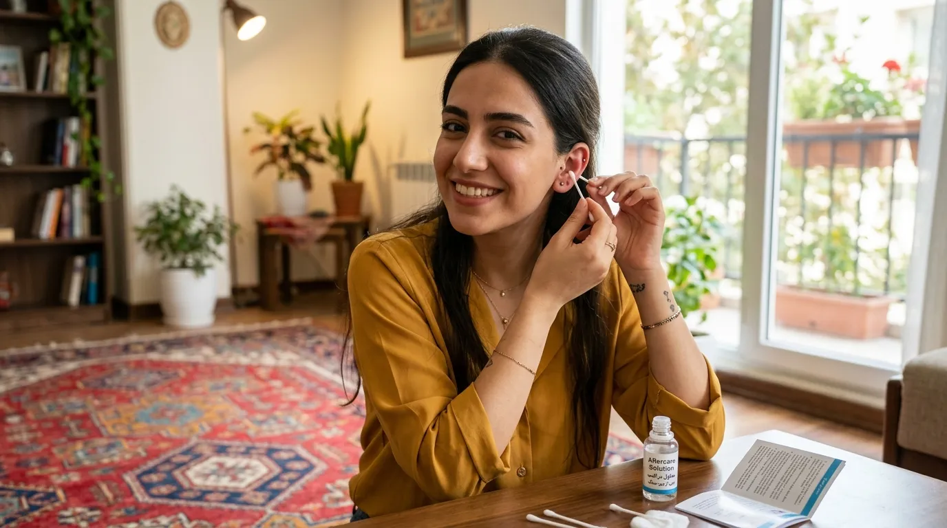 مراقبت بعد از پیرسینگ | راهنمای کامل ترمیم سریع و جلوگیری از عفونت